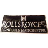 Cast aluminium Rolls Royce sign, 24 x 10 cm. P&P Group 1 (£14+VAT for the first lot and £1+VAT for