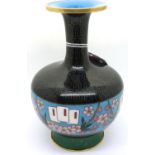 Oriental cloisonne vase decorated with Prunus Blossom, H: 18 cm. P&P Group 2 (£18+VAT for the