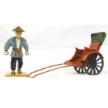 Oriental cast metal rickshaw toy. P&P Group 2 (£18+VAT for the first lot and £3+VAT for subsequent