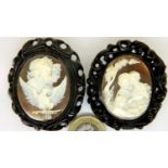 Two good quality cameo brooches, H: 50 mm each. P&P Group 1 (£14+VAT for the first lot and £1+VAT