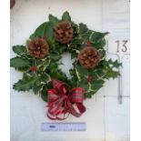 Fresh Traditional Holly Wreath. Not available for in-house P&P, contact Paul O'Hea at