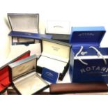 Collection of mixed watch boxes including Longines and Jaguar. P&P Group 2 (£18+VAT for the first