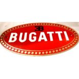 Cast iron Bugatti sign, L: 35 cms. P&P Group 1 (£14+VAT for the first lot and £1+VAT for
