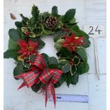 Fresh Traditional Holly Wreath. Not available for in-house P&P, contact Paul O'Hea at