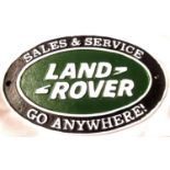 Cast iron Land Rover sign, L: 24 cm. P&P Group 1 (£14+VAT for the first lot and £1+VAT for