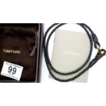 Tom Ford boxed braided leather wrap bracelet, made in Italy, L: 62 cm. P&P Group 1 (£14+VAT for