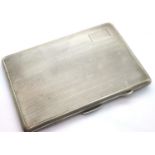 Sterling silver engine turned cigarette case, 201g. P&P Group 1 (£14+VAT for the first lot and £1+