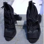 Boxed pair of Kurt Geiger Jupiter black suedette ladies high heeled shoes. P&P Group 1 (£14+VAT