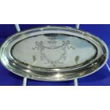 Hallmarked silver pin dish, 42g L: 12 cm. P&P Group 1 (£14+VAT for the first lot and £1+VAT for