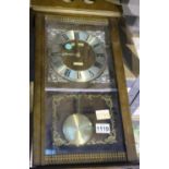 Maxim pendulum Quartz wall clock, H: 62 cm. Not working at lotting up. Not available for in-house
