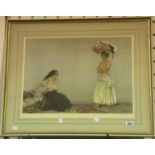 William Russell Flint RA ROI (1880-1969); colour lithograph, Rosa and Marisa, signed with gallery