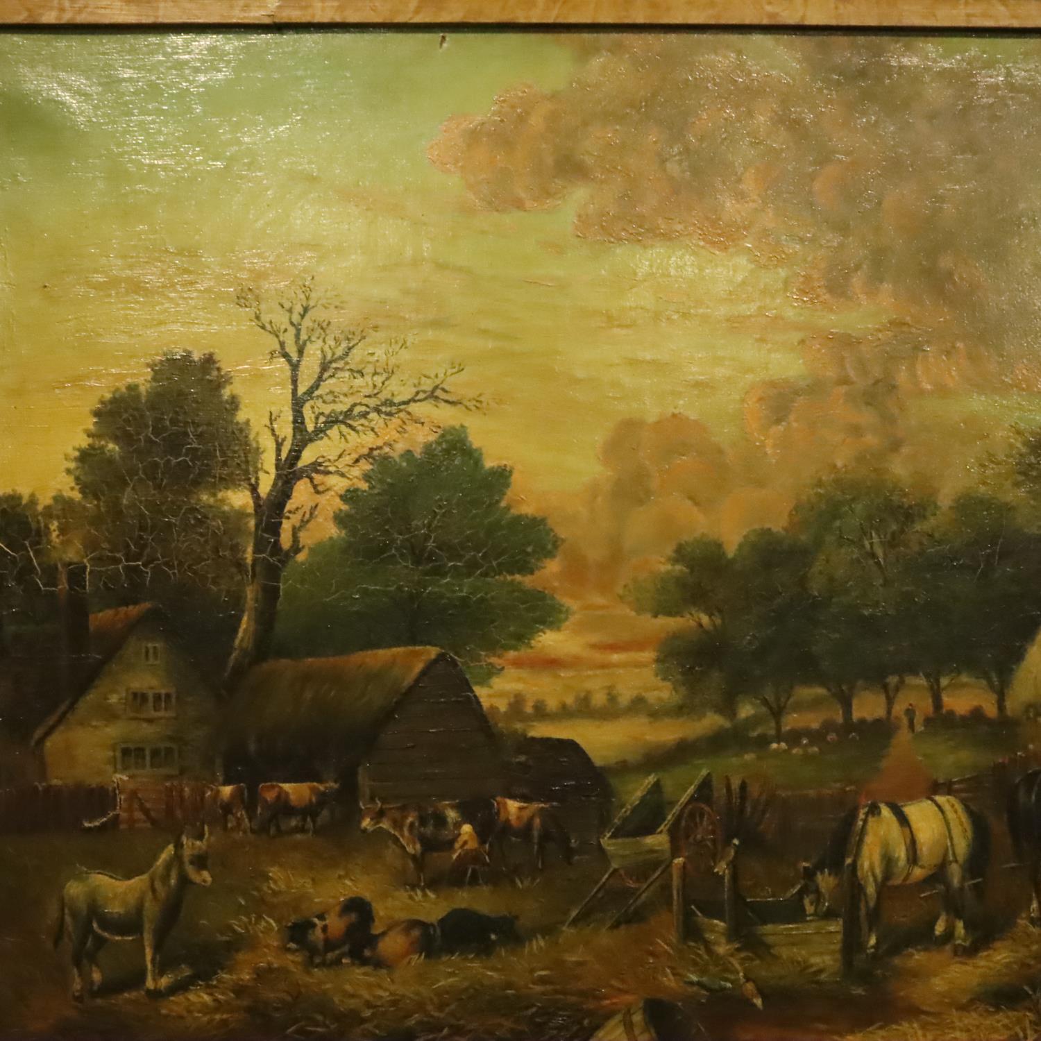 Chesters GW Chesters; 19th century oil on canvas of a farmyard scene, signed by artist, 90 x 60 - Image 4 of 9