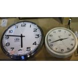 Two battery powered quartz movement watt clocks. Not available for in-house P&P, contact Paul O'
