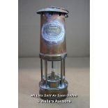 *E. THOMAS WILLIAMS MINERS LAMP, BRASS & COPPER [LQD188]