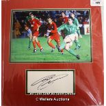 IAN HARTE IRELAND , FOOTBALL LEGENDS, AFTAL AND UACC CERTIFIED MOUNTED SIGNED, 13 X 12 / SIGNED