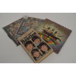 THE BEATLES - THREE VINYL SINGLES INCLUDING HEY JUDE AND MAGICAL MYSTERY TOUR WITH THE TRUE STORY OF