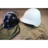 *VINTAGE ANTIQUE MILITARY HELMETS AND RUCKSACKS ARMY WORLD WAR SWISS GERMAN [LQD188]