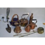 VINTAGE METAL WEAR INCLUDING BRASS KETTKLES AND SIDDONS IRON