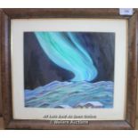 *ORIGINAL PAINTING OF THE NORTHERN LIGHTS 39.5 X 36CM INCLUDING FRAME