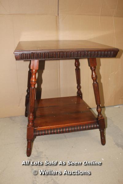 *ARTS AND CRAFTS MAHOGANY OCCASIONAL TABLE 19TH CENTURY [6579] / 65CM HIGH X 58CM WIDE / IN NEED
