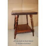 *ARTS AND CRAFTS MAHOGANY OCCASIONAL TABLE 19TH CENTURY [6579] / 65CM HIGH X 58CM WIDE / IN NEED