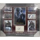 ANDY SERKIS - LORD OF THE RINGS, FILM, FRAMED CARD, 27 X 22.5 / SIGNED