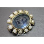 *INTAGLIO VINTAGE BROOCH - AIRES STAR SIGN [LQD188]