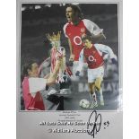 ROBERT PIRES, ARSENAL, AFTAL AND UACC CERTIFIED 16 X 12 PHOTO / SIGNED