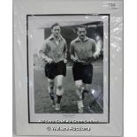 TOM FINNEY AND NAT LOFTHOUSE, FOOTBALL LEGENDS, 16 X 12 MOUNTED - AFTAL AND UACC CERTIFIED / SIGNED
