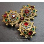 *NINA RICCI VINTAGE LARGE ROUND BROOCH WITH CRYSTALS AND PEARLS / VINTAGE NINA RICCI BROOCH, ALL