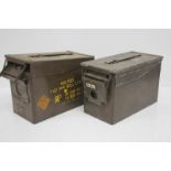 TWO 1960'S / 1970'S MILITARY METAL AMMO BOXES