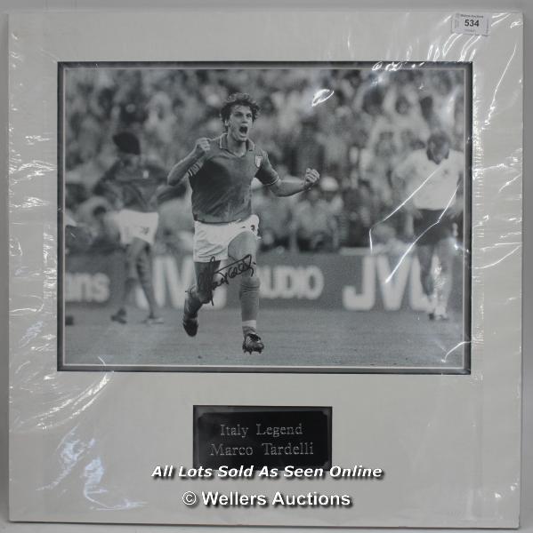 MARCO TARDELLI , ITALY, AFTAL AND UACC CERTIFIED MOUNTED SIGNED, 20 X 20 / SIGNED