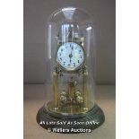 *TORSION 400 DAY ANNIVERSARY CLOCK / BRASS WITH GLASS DOME / APPROX 30CM TALL INCLUDING THE DOME,
