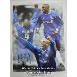 JIMMY FLOYD HASSELBAINK, CHELSEA, AFTAL AND UACC CERTIFIED 16 X 12 PHOTO / SIGNED