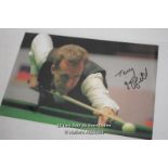 TERRY GRIFFITHS, SNOOKER, AFTAL AND UACC CERTIFIED 12 X 8 PHOTO / SIGNED