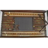 *VICTORIAN MAHOGANY SNOOKER SCOREBOARD SCORER MOTHER OF PEARL INLAID GAMES ROOM / IN NEED OF