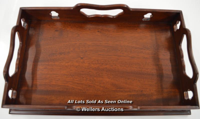 *HAND CRAFTED MAHOGANY TEA TRAY / 41 X 25 X 6CM [LQD197] - Image 2 of 3