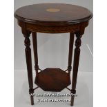 *VINTAGE INLAID FLAME HAHOGANY OCCASIONAL TABLE / 52 X 73CM ( LPGBA000000258985382)