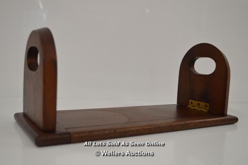 *ART DECO MAHOGANY EXTENDABLE BOOK RACK/SHELF [LQD197]