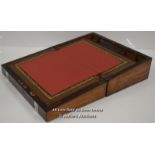 *ROSEWOOD WRITING SLOPE WITH MOTHER OF PEARL AND ABALONE BANDING / 35 X 23X 13CM [LQD197]