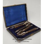 *PAIR OF CASED ANTIQUE VICTORIAN HORN & STEEL NUTCRACKERS. [LQD197]