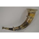 *SILVER METAL MOUNTED HUNTING HORN 19TH CENTURY SCOTTISH [LQD197]