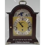 *LARGE FRANZ HERMLE WESTMINSTER 8 DAY BRACKET CLOCK, MOON PHASE / IN WORKING ORDER, 29CM HIGH [