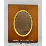 *MAHOGANY WOOD PHOTO RECTANGLE OVAL PICTURE FRAME 5 3/8" W X 6 [LQD197]