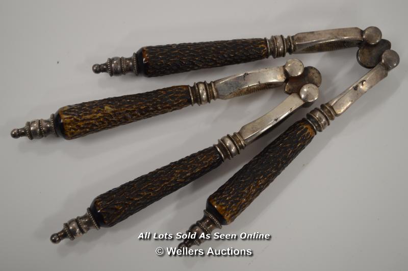 *PAIR OF CASED ANTIQUE VICTORIAN HORN & STEEL NUTCRACKERS. [LQD197] - Image 2 of 5