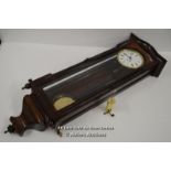 *1 WEIGHT BIEDERMEIER VIENNA REGULATOR WALL CLOCK OF SMALL PROPORTIONS / POSSIBLY MODERN [LQD197]