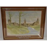 A FRAMED AND GLAZED LITHOGRAPH PRINT "CHARTERHOUSE" SIGNED BY ARTIST ALBANY WISEMAN, LIMITED EDITION