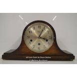 *VINTAGE GU KEY WIND WESTMINSTER CHIME MAHOGANY CASED MANTLE CLOCK. REPAIR / WITHOUT KEY / 40 X 22 X