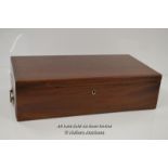 *VICTORIAN MAHOGANY WRITING SLOPE, LAP DESK / 50 X 26 X 13.5 CM (LOCKED WITHOUT KEY) [LQD197]