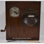 *ANTIQUE GLEDHILL BROOKS CLOCKING IN MACHINE MAHOGANY CLOCK TIME RECORDER / CLOCK IN WORKING